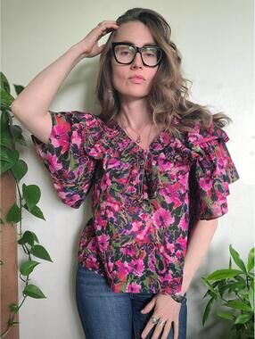 The Felix Ruffle Top by Something Navy NWT S